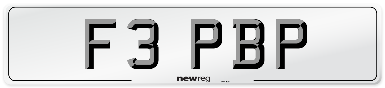 F3 PBP Number Plate from New Reg